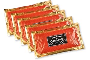 New York's Delicacy, Natural Smoked Salmon Nova - 5 x 1 Lb. [5 Lb.] - Most Awarded, Pre-Sliced, Fully Trimmed - Kosher, Gluten Free, High in Omega 3 - Processed in the US from fresh never frozen premium Atlantic Salmon fillets, hatched in the pristine waters of the Patagonia lakes and grown in the southern Pacific Ocean.…