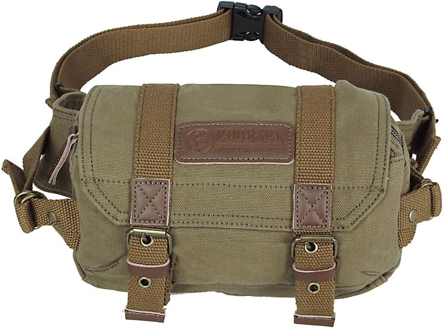 Course Deal Coffee Green Canvas Vintage Waist Packs Dslr SLR Camera Shoulder Case Bag for Sony Canon Nikon Olympus Panasonic Pentax Dslr SLR