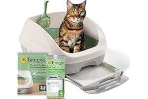 Purina Tidy Cats Litter Box System, BREEZE System Starter Kit Litter Box, Litter Pellets & Pads