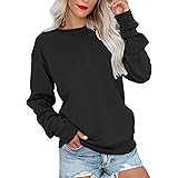 Bingerlily Womens Casual Long Sleeve Sweatshirt Crew Neck Cute Pullover Relaxed Fit Tops