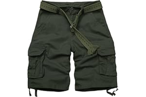 KOCTHOMY Men's Cotton Classic Cargo Shorts Casual Relaxed Fit with Multi Pocket