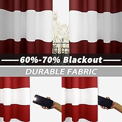 DriftAway Red Stripe Room Darkening Window Curtains