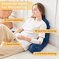 Sasttie Reading Pillow for Bed, Velvet Back Support