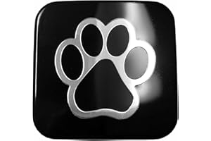 eVerHITCH 3D Paw Print Hitch Cover Plug Insert (Fits 2" Receivers, Chrome/Black)