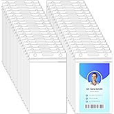 250 Pcs Name ID Badge Holder,Plastic Badge Holder for Lanyard, Vertical Extra Thick 3.9" x 2.7" Waterproof Name tag Holder for School/Office/Hospital/Exhibition/Party/Badge Swipe Cards or Credit Card