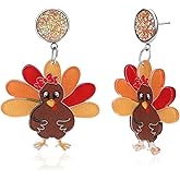 Artlunar Thanksgiving Earrings for Women Cute Gobble Lightweight Dangle Earrings Thanksgiving Day Jewelry Gifts Party Costume Outfits Accessories