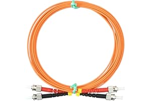 OpZonik 5M ST to ST Fiber Optic Patch Cable Multimode OM1 Duplex 62.5/125µm Optical Patch Cord 1G/10G Fiber Optic Cable ST-ST