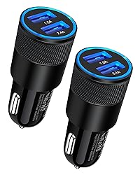 Car Charger, [2Pack/3.4a] Fast Charge Dual Port USB