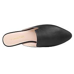 DREAM PAIRS Women's Flat Mules Pointed Toe Backless