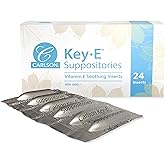 Carlson Key-E Suppositories, 30 IU (20 mg), Vitamin E Suppository, 24 Count | Lubricates Dry Areas; For Women and Men