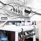 seOSTO Retractable Under Desk Cable Management Tray No Drill 11-21 inch Steel view 4