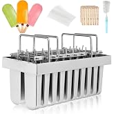 Dyna-living Commercial Popsicle Molds 20PCS Round Heads without Slot | Stainless Steel Ice Cream Popsicle Mold, Metal Ice Pop Mold for DIY Popsicle with Clean Brush &amp; Sticks, Easy-Release &amp; Clean