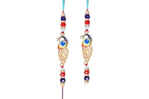 Lumba Bhaiya Bhabhi Rakhi Set Pack For Brother Rakshabandhan Evil Eye Rakhi Thread - 006