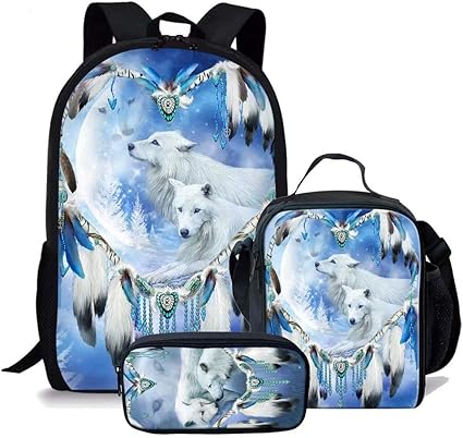 Chaqlin Rucksack Mit Tiermotiv 2 Stuck Coole Buchertaschen Isolierte Lunch Tasche Fur Jungen Und Madchen Modische Schultaschen Fur Kinder Amazon De Bekleidung