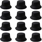 PODALOA 12Pieces Cotton Bucket Hat for Women Men Adult Summer Plain Fishing Bucket Cap