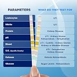 One Step 100 Urine Test Strips for UTI, 8 Parameter Dipsticks view 5