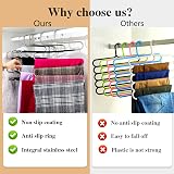 Skroad 10pcs S-Type Stainless Steel Pants Hangers Space Saving Non-Slip view 6