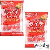 Kasugai Lychee Candy 4.05 oz (115g) Bag (2 Pack) with 2 Gosutoys Stickers