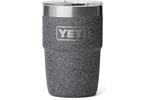 YETI Rambler 8 oz Insulated Coffee Mug with Lid - Stackable Double-Wall Vacuum Insulated Cup - DuraSip Ceramic Lining - Baris