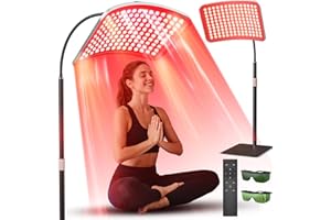 Red Light Therapy for Body and Face, 50W Infrared Red Light Therapy Lamp with Stable Stand, 5 Energy Levels & 4 Modes, 660nm 