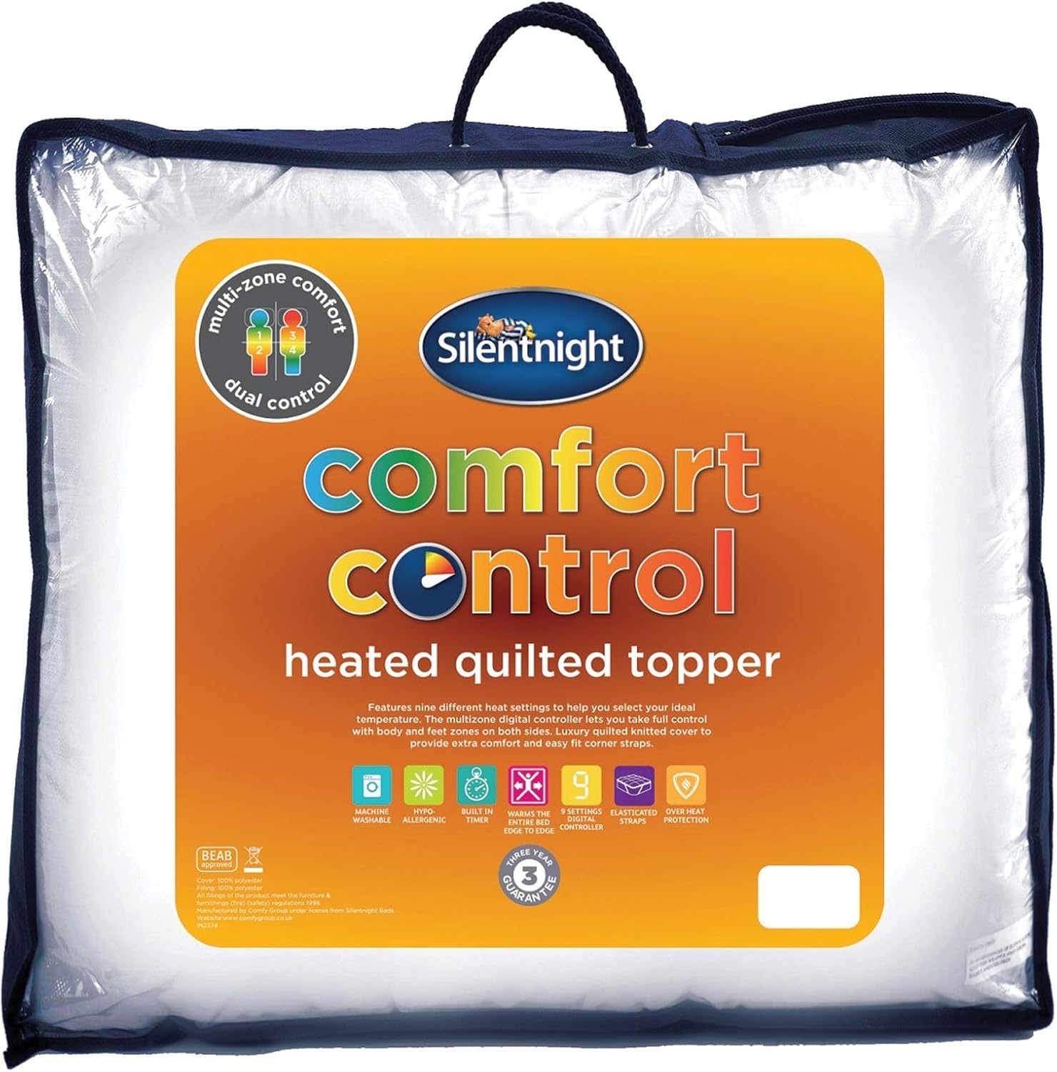 Silentnight MultiZone Heated Quilted Mattress Topper, Double 42 OFF £