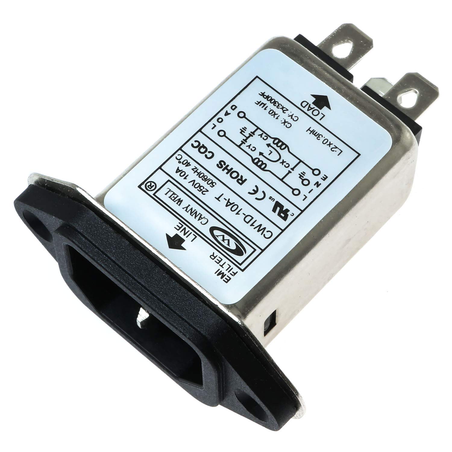 E-Outstanding AC 250V 10A IEC 320 C14 Male Plug 3