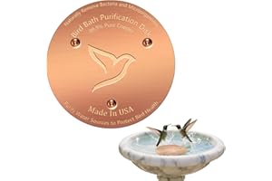 POUMEE 1PC Bird Bath Copper Disk,1mm Thick Reinforced 99.99% Pure Copper Disc with Triple-Point Support,Bird Bath Accessories for Outside Birdbaths Bowls Physical Safe Water Cleaner for All-Season Use