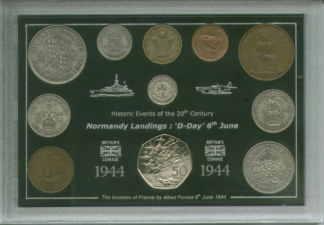 The DDay Landings Coin Display Gift Set 1944 (WWII World War Two