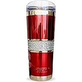 MyBevi Hollywood Insulated Tumbler – 20oz Stainless Steel Travel Cup with Leak-Resistant Lid | BPA-Free, Reusable, Fits Cup Holders, Hot & Cold for Gym, Work, or Commute – Red