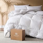 Pacific Coast Queen Comforter, White Goose Down Bed Comforter Queen Size,All Season Ultra Soft 100% Cotton Luxury Hotel Duvet Insert, 90"x90"