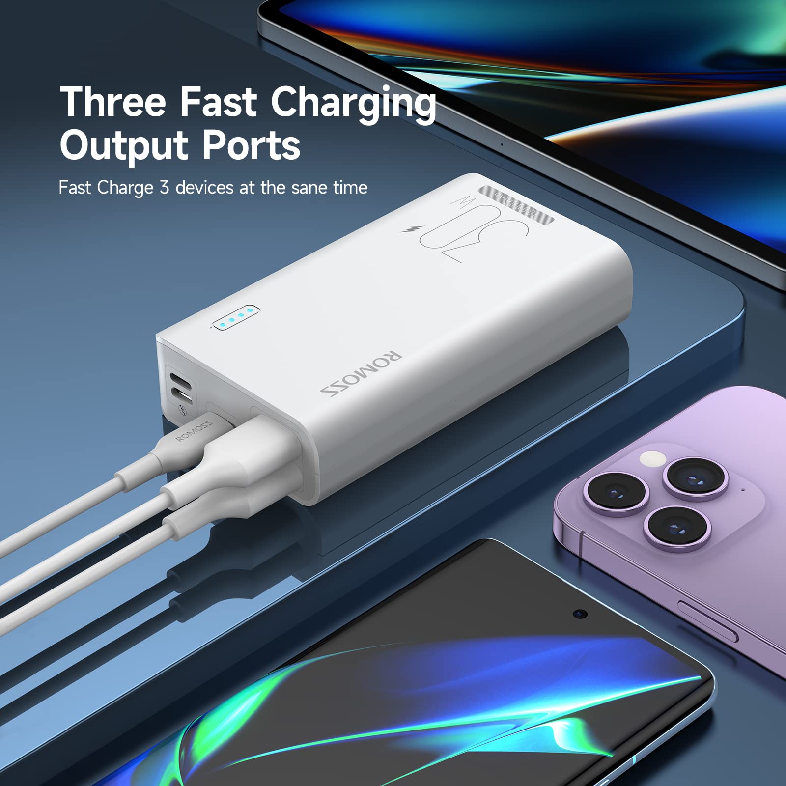 Sense 4S Pro 10000mAh External Battery Power Bank, Supports Fast Charging 30W, 2023 Model Year, Ultra-Compact Portable Battery, High Speed Charging for Smartphones and Tablets