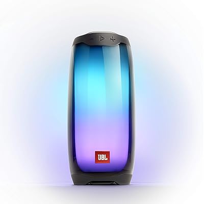 &bdquo;JBL Pulse 4&ldquo; - vandeniui atsparus ne&scaron;iojamas &bdquo;Bluetooth&ldquo; garsiakalbis su &scaron;viesos &scaron;ou - juodas