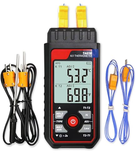 6802 II Dual Channel K-Type Digital Thermocouple Thermometer - High-Temp Measurement Gauge