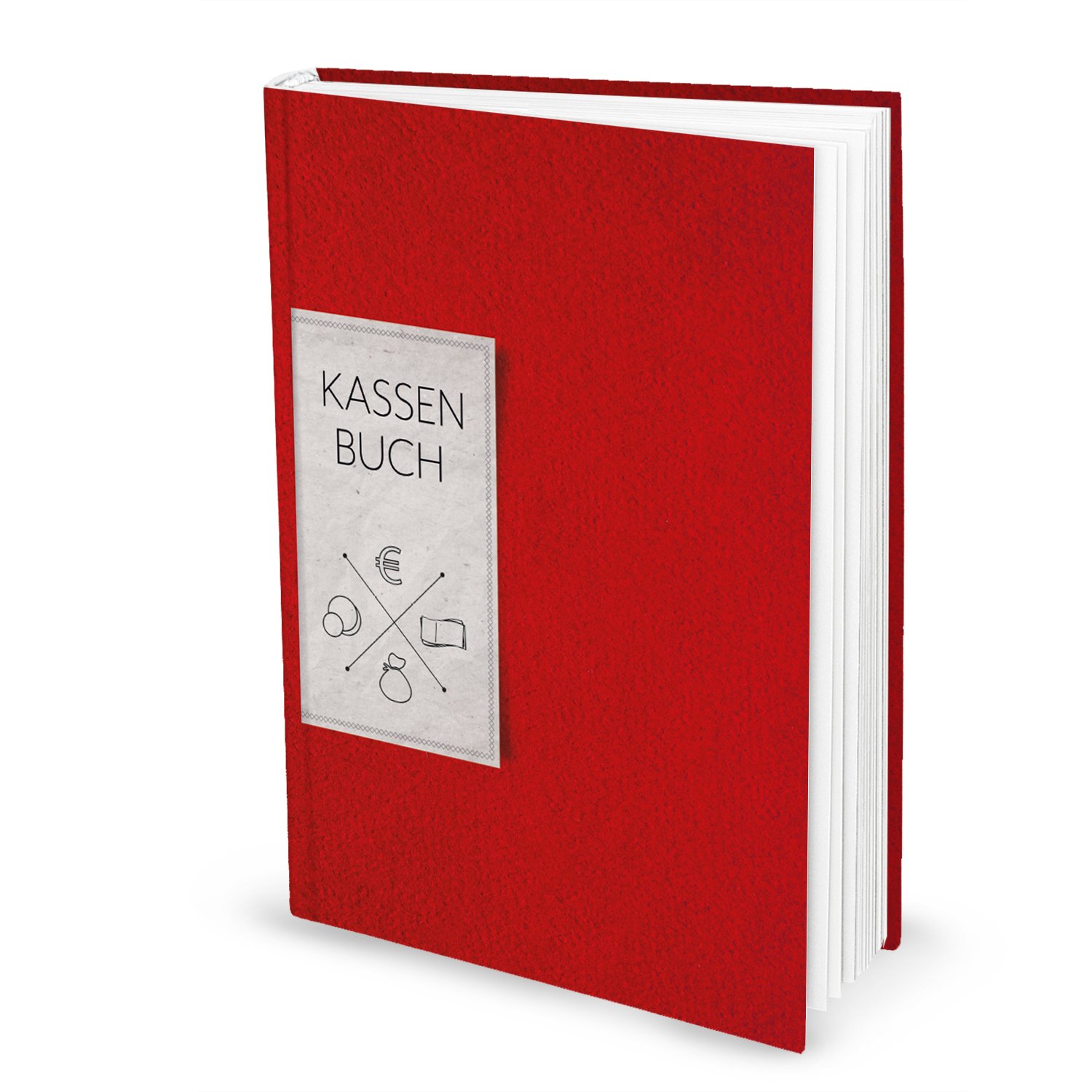 Logbuch-Verlag Correct register book, DIN A4, large, red, income payments, register book with columns cash registers accounting