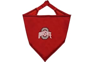 NCAA Ohio State Buckeyes Tie Bandana, Small/Medium. Dog Bandana Scarf Bib for Pet Cat Dog. The Ultimate Game-Day, Party Banda