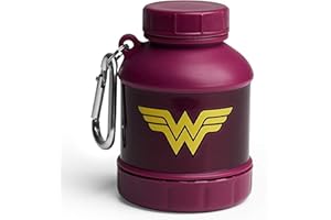 Smartshake Justice League Protein Powder Storage Container 50g Protein Shaker Bottle Funnel 110ml BPA Free Wonder Woman Gifts DC Comics Protein Shakes Bottle Storage for Women