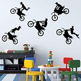 Zoyiancy Dirt Bike Motocross Wall Stickers, Boys Bedroom Decor | Vinyl Material,140&times;40cm, Peel And Stick, Great For Bedroom, Playroom, Photo Backdrops And Racing Themed Party Decor