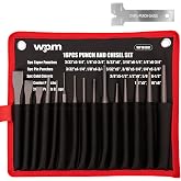 16-Piece Punch And Chisel Set, iIncluding Taper, Cold Chisels, Pin, Center, Cr-V, ideal for Working with Wood, Metal, Automotive