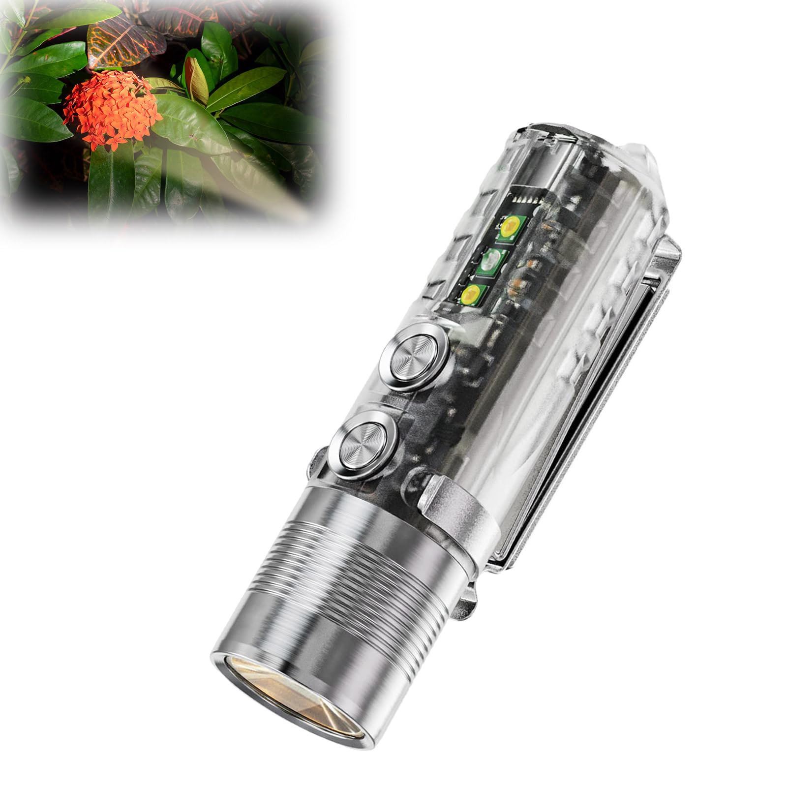 RovyVon A28 Generation 2 Pocket Torch, 11 Setting 600 Lumens Rechargeable EDC Torches, Sidelight Modes LED Flashlight for Camping, Hiking, Daily Use, Emergency