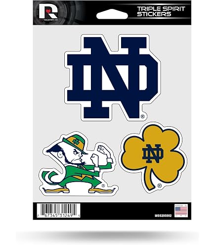 NCAA Notre Dame Aufkleber (2er Set) – Perfekt Geschnitten, 4x4 Zoll, Offiziell Lizenziert