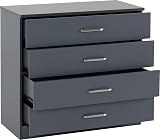 Seconique Dakota 4 Drawer Chest in Dark Grey view 2