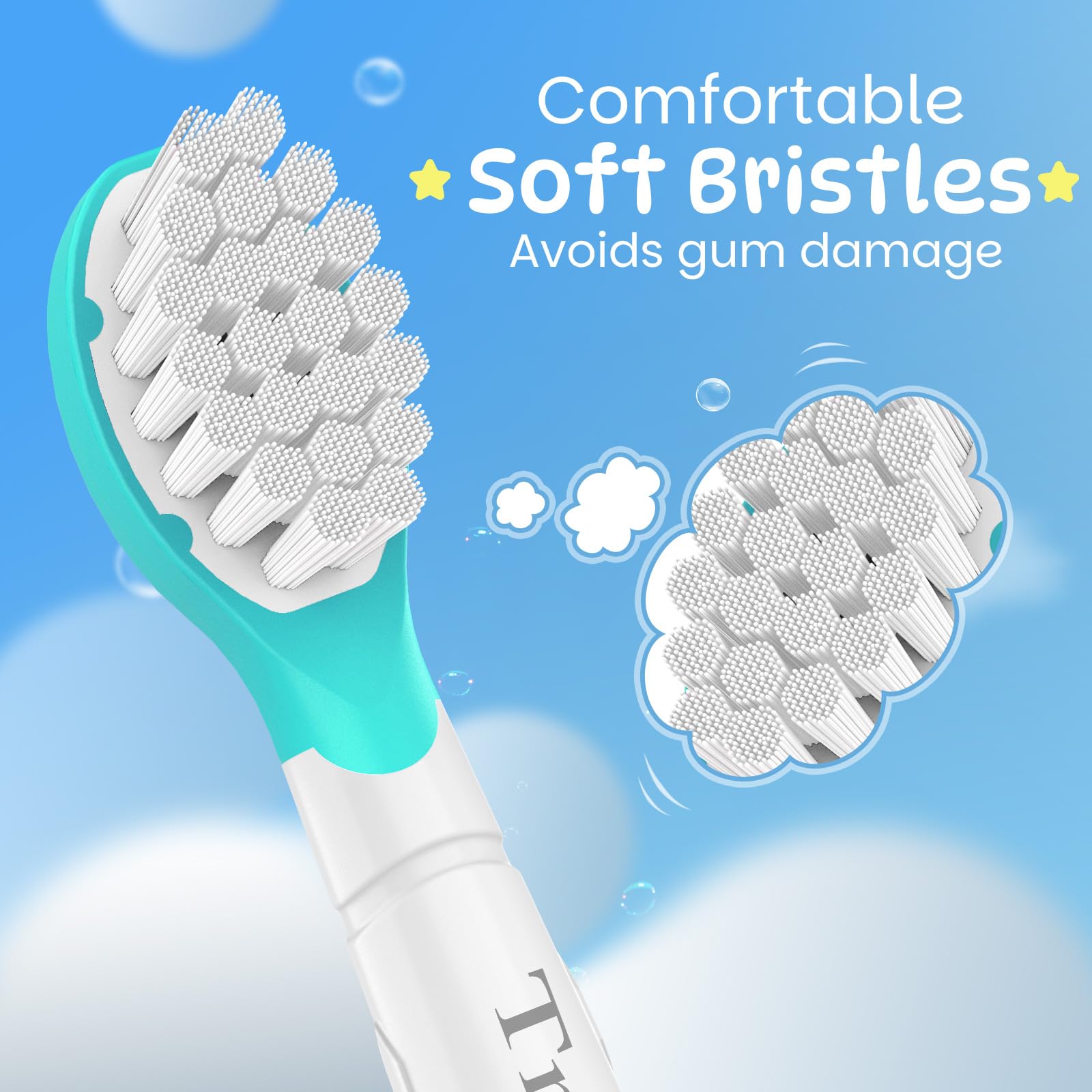 Trustnice Compact Mini Ersatzbürsten für Philips Sonicare kids Bürstenköpfe – Kompatibel mit Philips Sonicare Kinder Zahnbürste Snap-on,ab 3-7 Jahre, 8er Pack 3