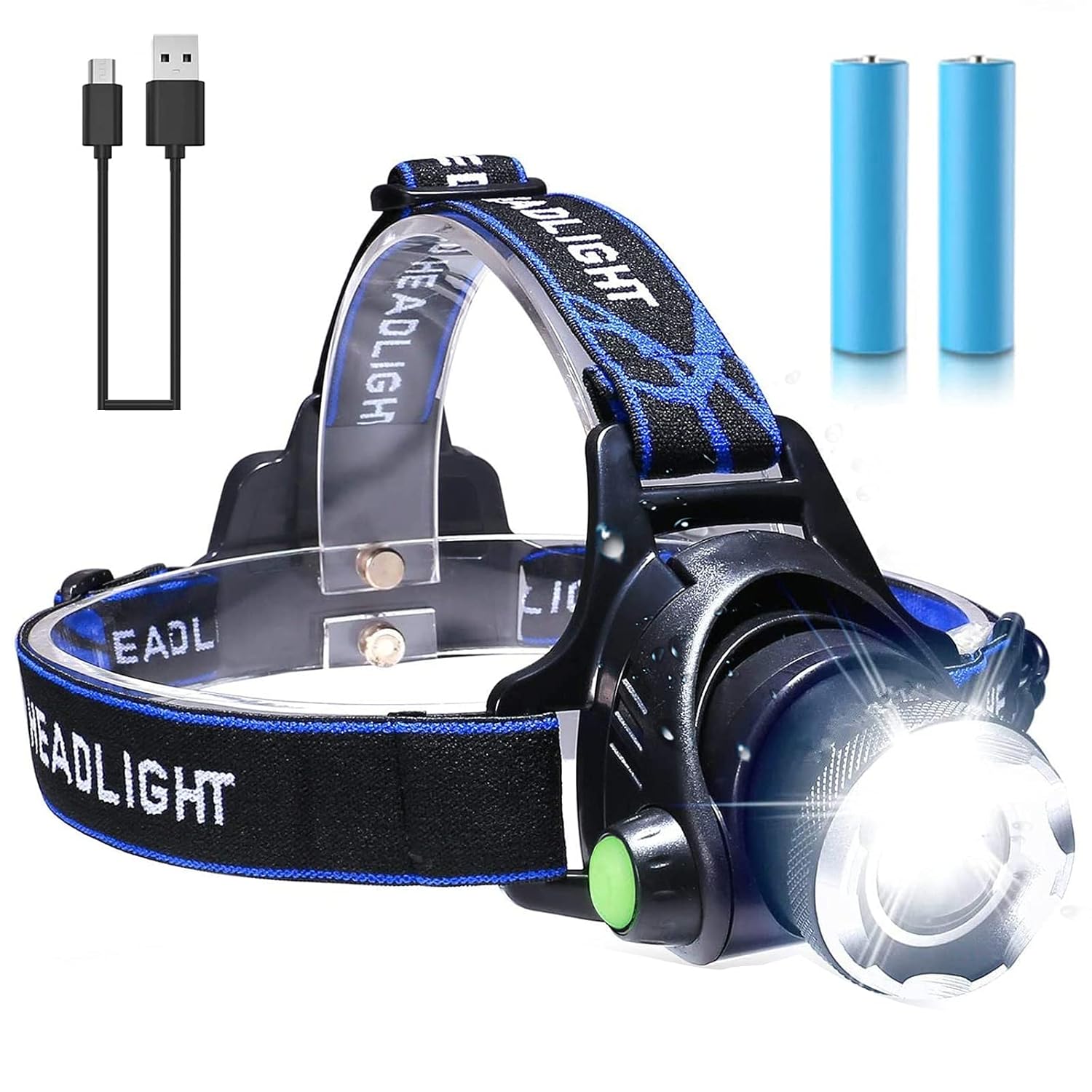 FVSA Rechargeable Led Headlamp Flashlight 1100 Lumen, 10000mah 3