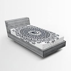Ambesonne Occult Fitted Sheet, Vintage Symmetrical