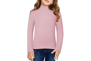 DOKOTOO KIDS Girls Turtleneck Sweater Kids Casual Long Sleeve Knitted Slim Fit Pullover Tops 7-15 Years