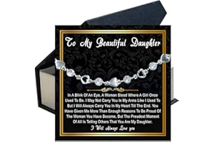 CALLA DECORGIFTS To My Daughter Bracelet From Mom And Dad With Heartfelt Message & Elegant Box, Valentines Gifts For Daughter, Jewelry Gift For Daughter From Mother and Father On Birthday, Graduation