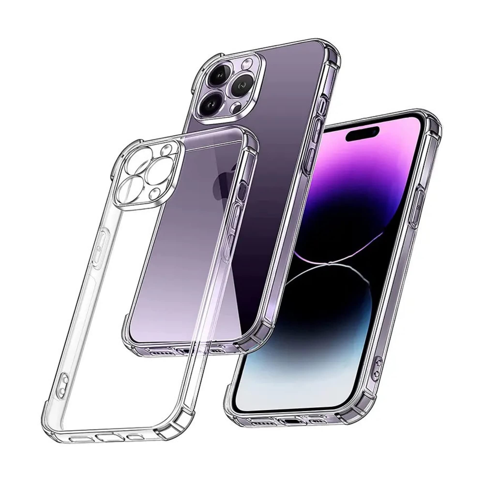 FIVEGGADGETS® for iPhone 12 Pro Max 6.7-Inch, Silicone Shockproof Clear Case With Lens Protection Shockproof Soft TPU Bumper Protective Cover For iPhone 12 Pro Max