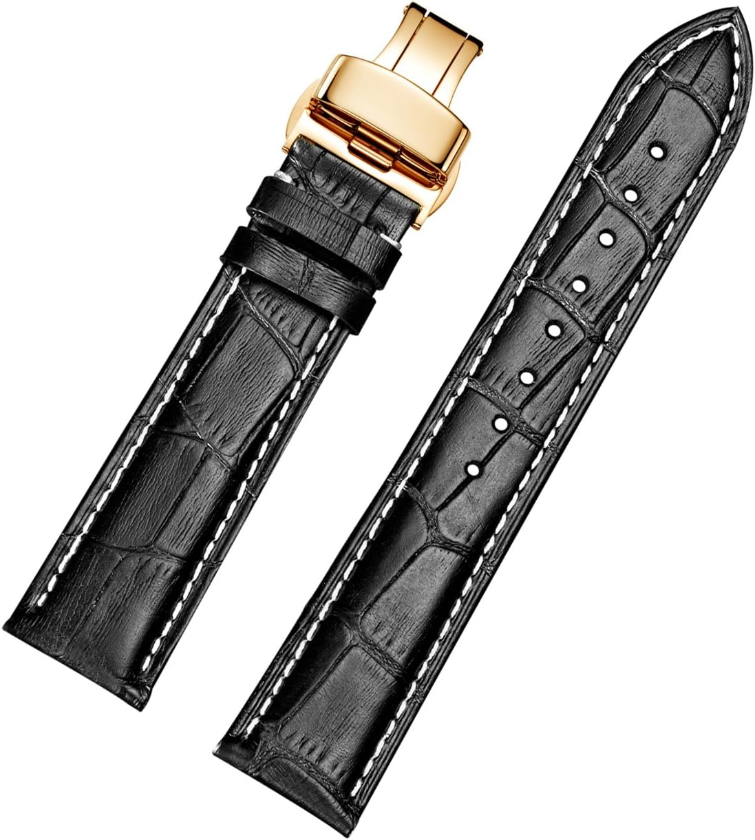 EHHE ZPFCalfskin Replacement Leather Watch Bands with Deployment Buckle for Men's Wtach Band and Women's Watch Starp 18mm-24mm