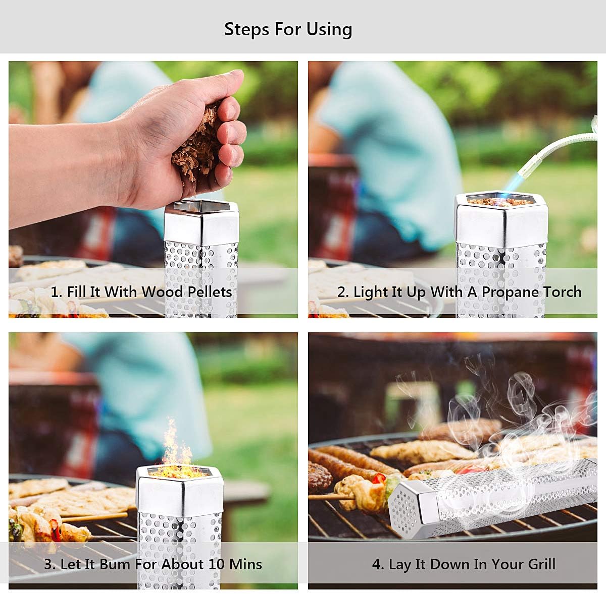 FORMIZON Pellet Smoker Tube, 31cm Portable Barbecue Smoke Generator