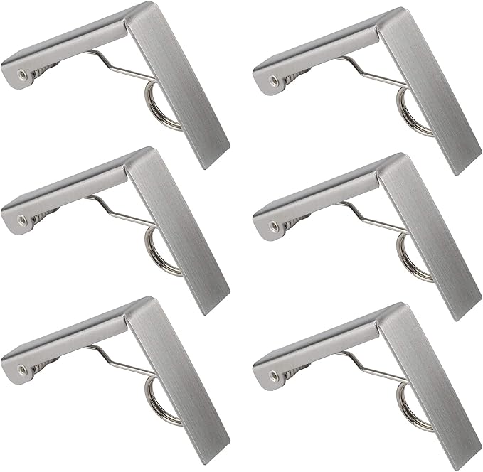 Tugaizi 6 Pcs Table Cloth Holders Tablecloth Clips Silver Picnic Table